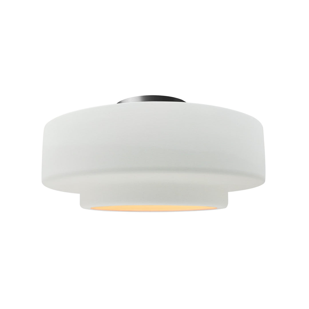 Justice Designs - CER-6363-WHT-NCKL - One Light Semi-Flush Mount - Radiance - Gloss White