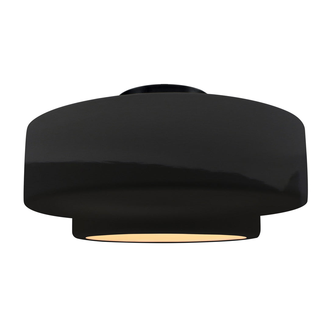Justice Designs - CER-6365-BLK-MBLK - One Light Semi-Flush Mount - Radiance - Gloss Black