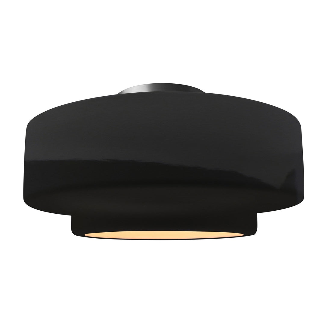 Justice Designs - CER-6365-BLK-NCKL - One Light Semi-Flush Mount - Radiance - Gloss Black