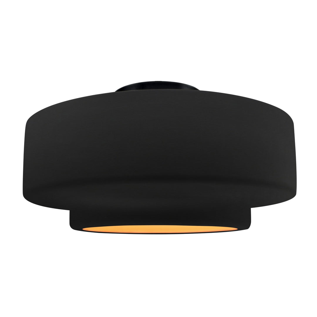 Justice Designs - CER-6365-CBGD-MBLK - One Light Semi-Flush Mount - Radiance - Carbon Matte Black w/ Champagne Gold