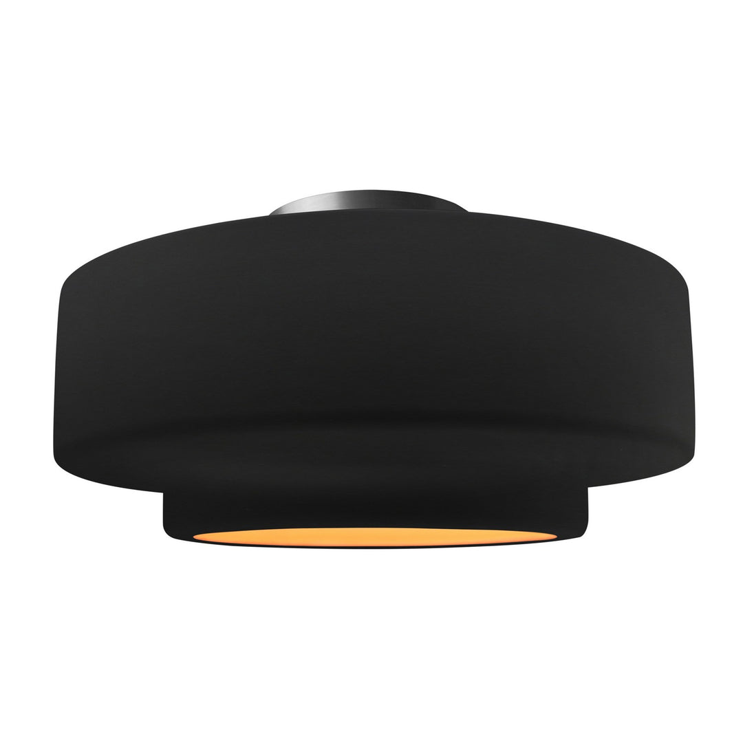 Justice Designs - CER-6365-CBGD-NCKL - One Light Semi-Flush Mount - Radiance - Carbon Matte Black w/ Champagne Gold