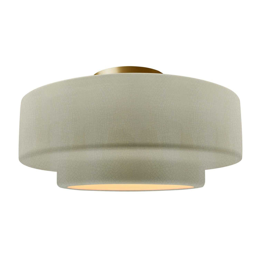 Radiance One Light Semi-Flush Mount in Celadon Green Crackle Justice Designs