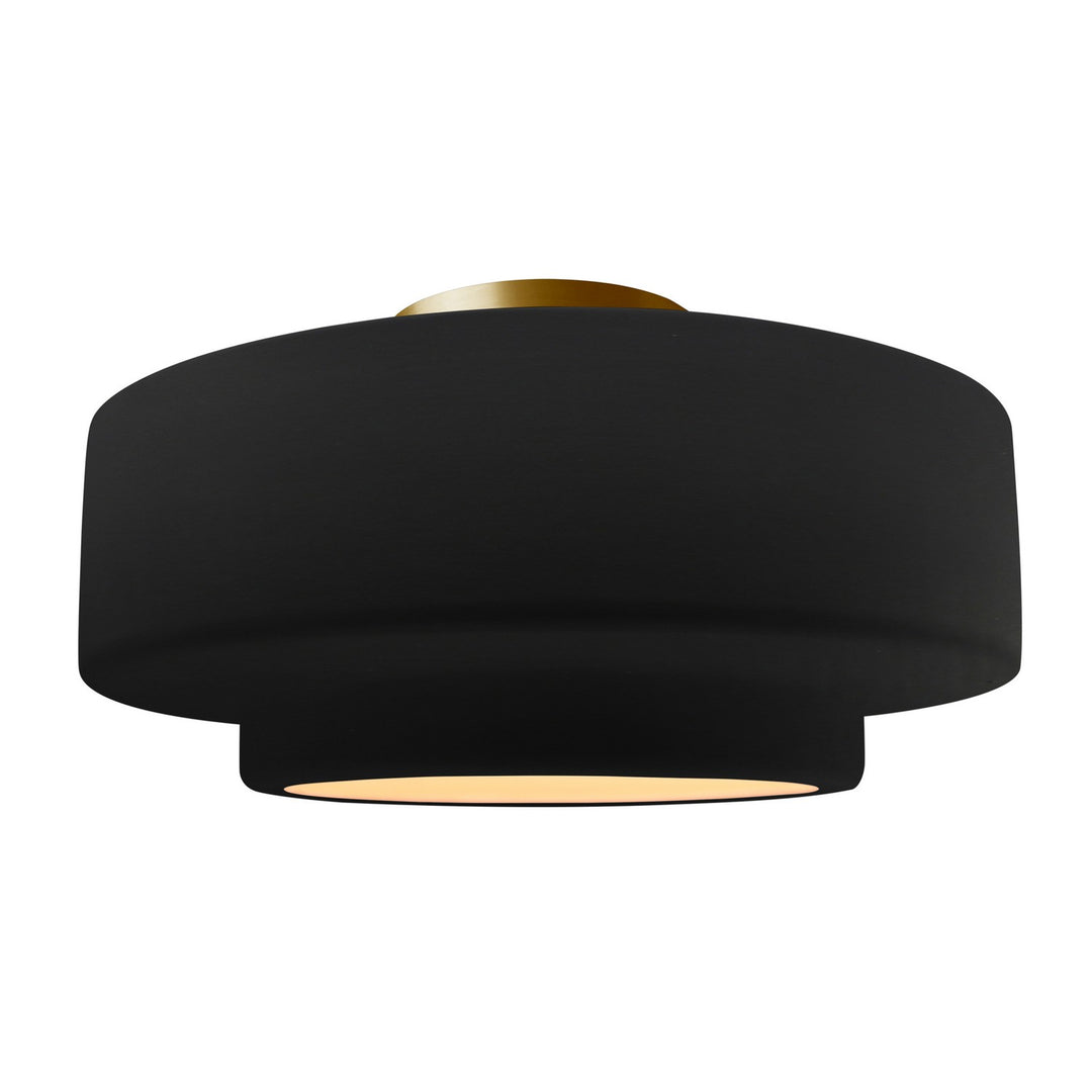 Justice Designs - CER-6365-CRB-BRSS - One Light Semi-Flush Mount - Radiance - Carbon - Matte Black