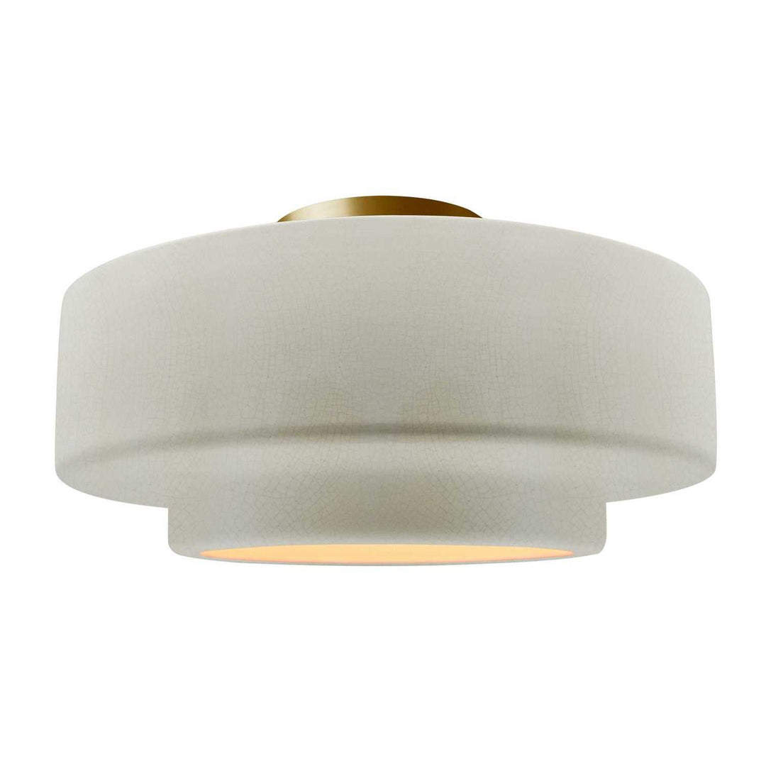 Radiance One Light Semi-Flush Mount in White Crackle Justice Designs
