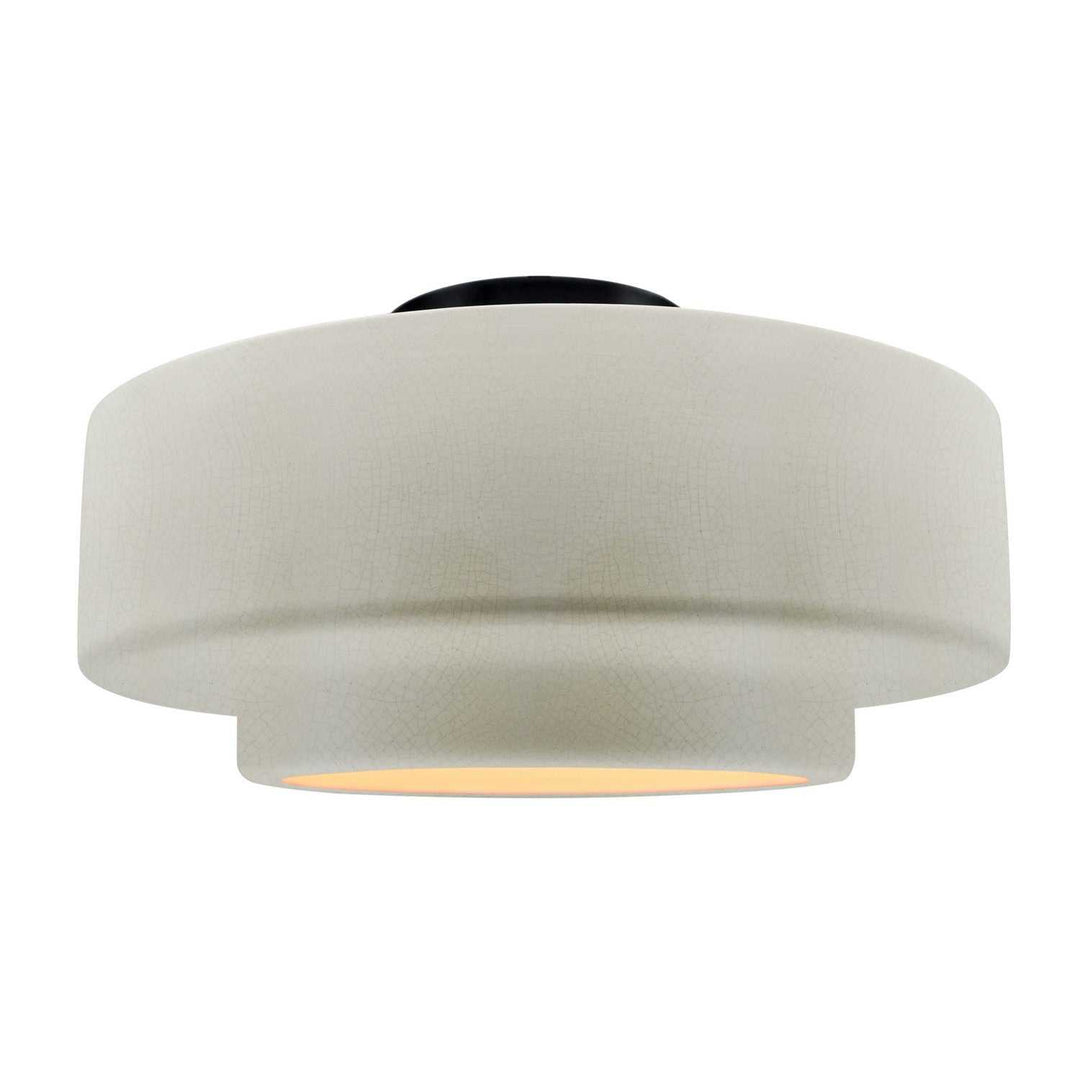 Radiance One Light Semi-Flush Mount in White Crackle Justice Designs
