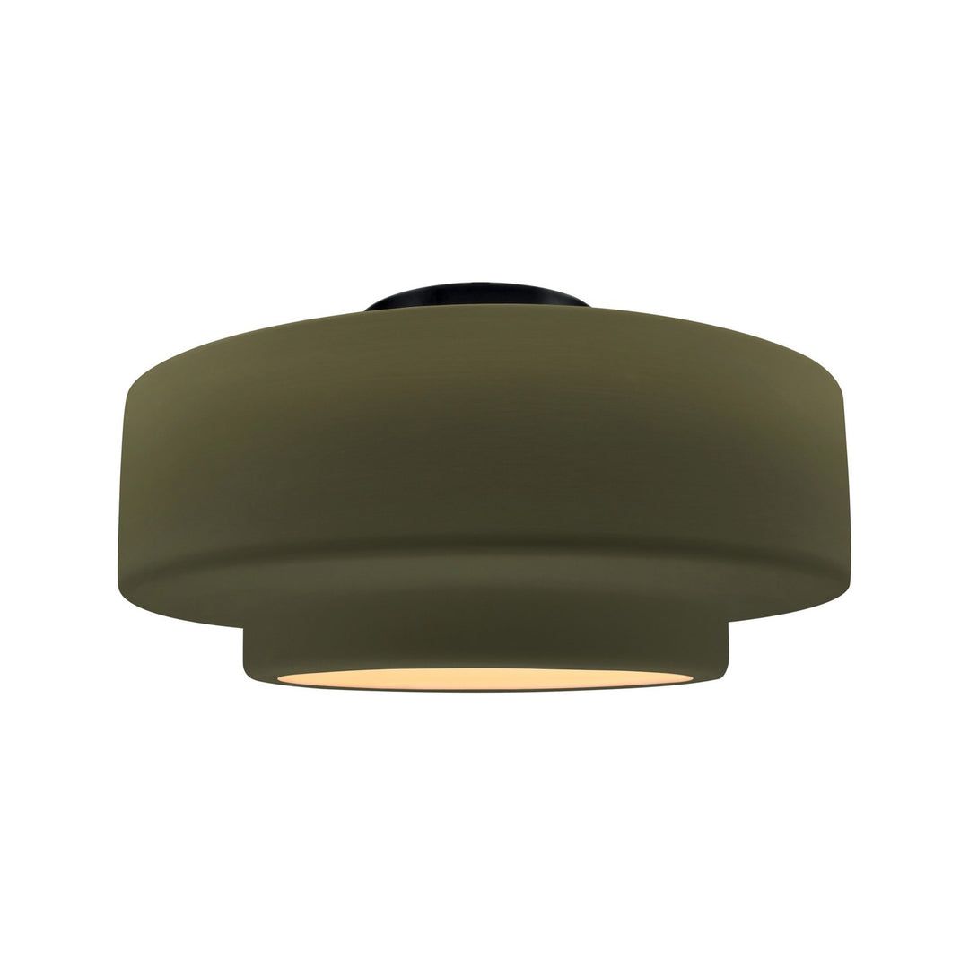 Justice Designs - CER-6365-MGRN-MBLK - One Light Semi-Flush Mount - Radiance - Matte Green