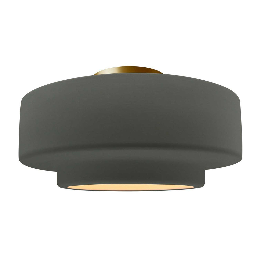 Radiance One Light Semi-Flush Mount in Pewter Green Justice Designs