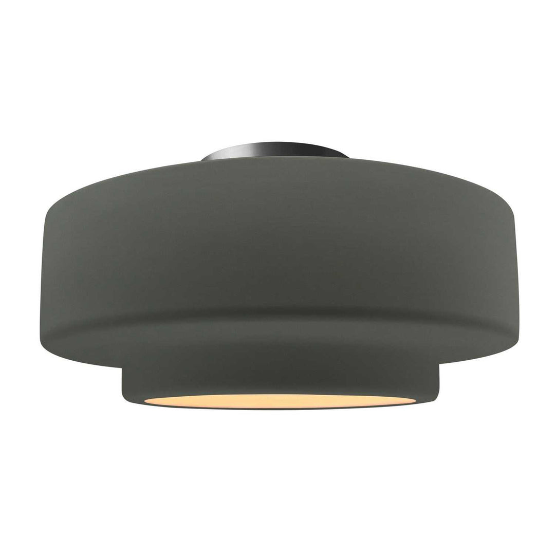 Radiance One Light Semi-Flush Mount in Pewter Green Justice Designs