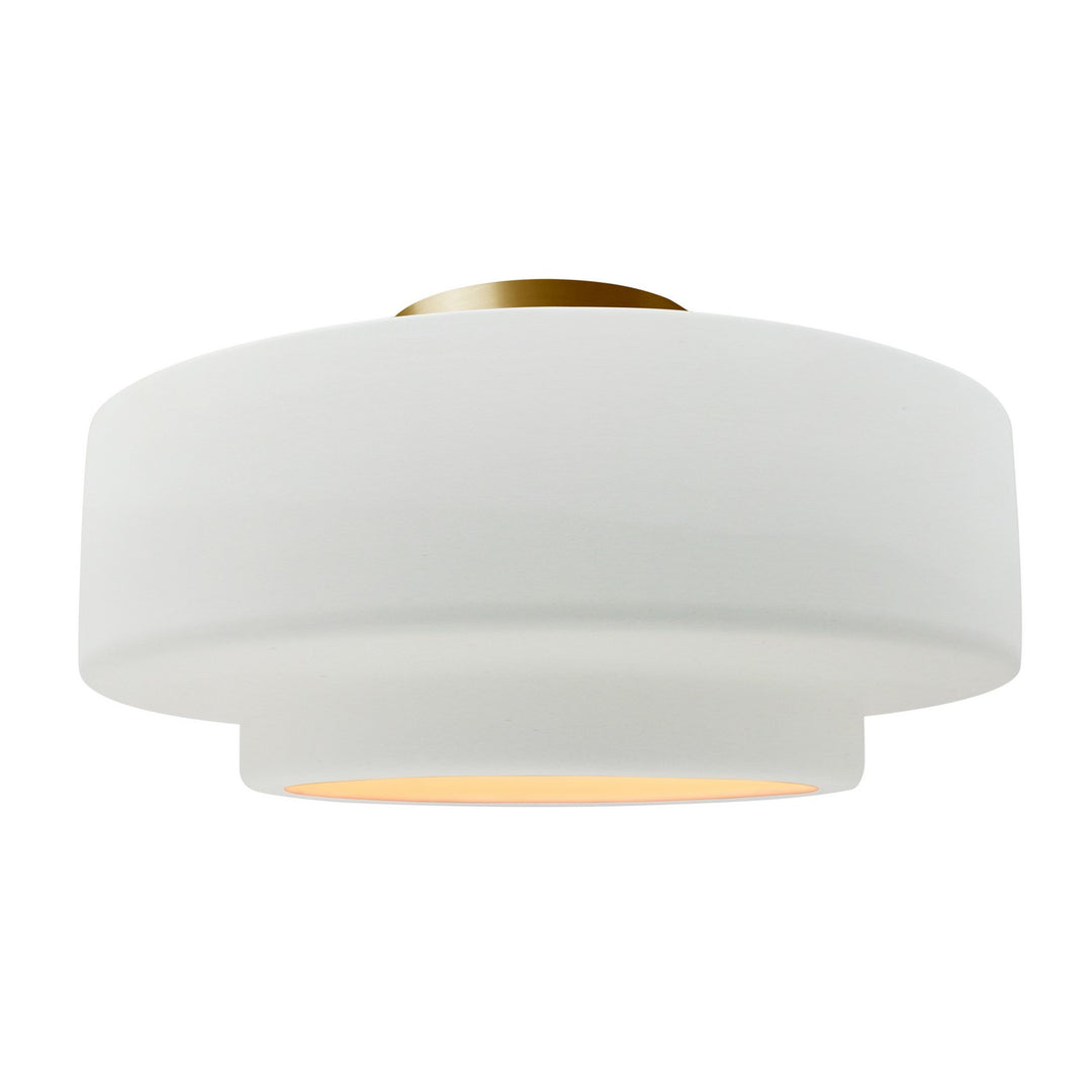 Justice Designs - CER-6365-WHT-BRSS - One Light Semi-Flush Mount - Radiance - Gloss White