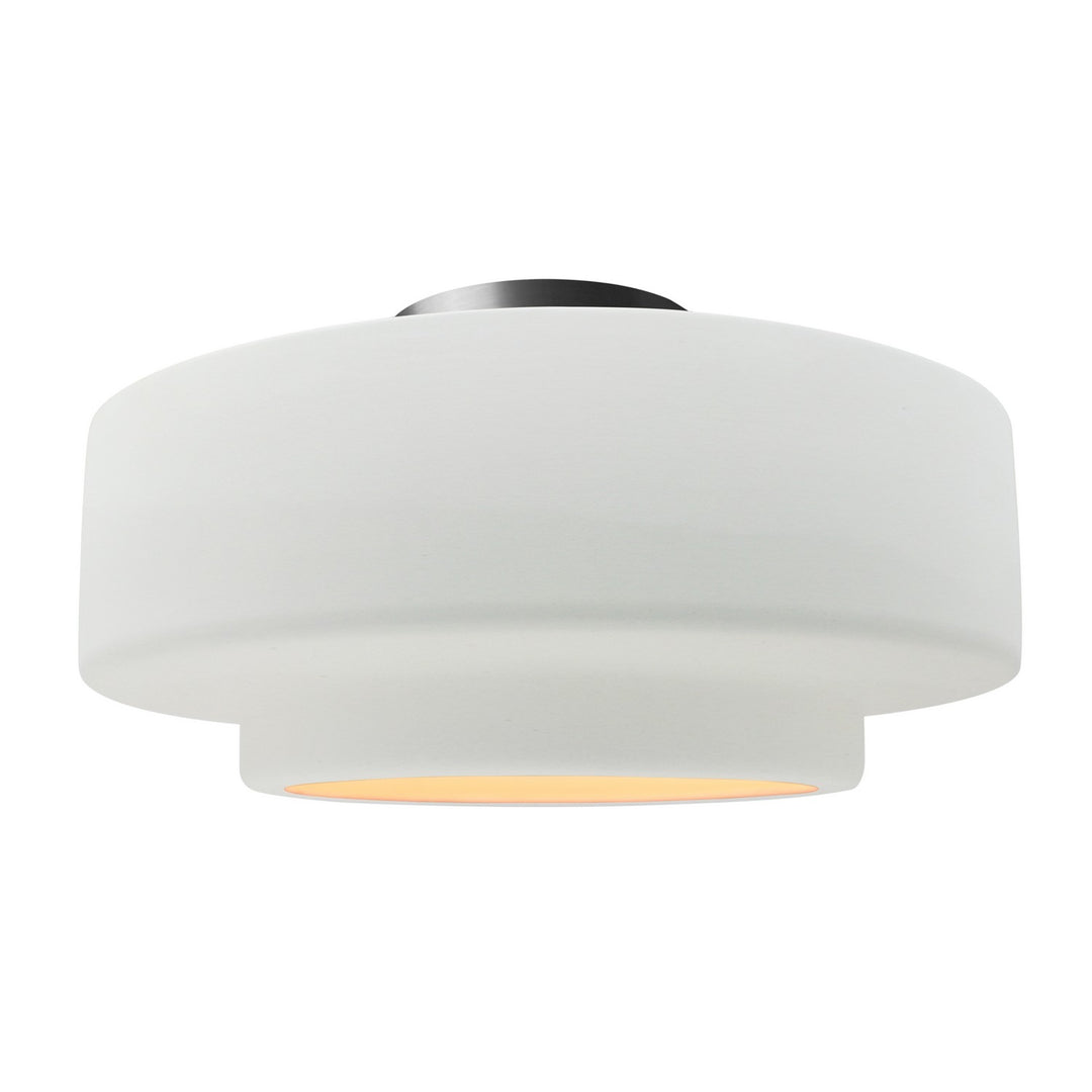 Justice Designs - CER-6365-WHT-NCKL - One Light Semi-Flush Mount - Radiance - Gloss White