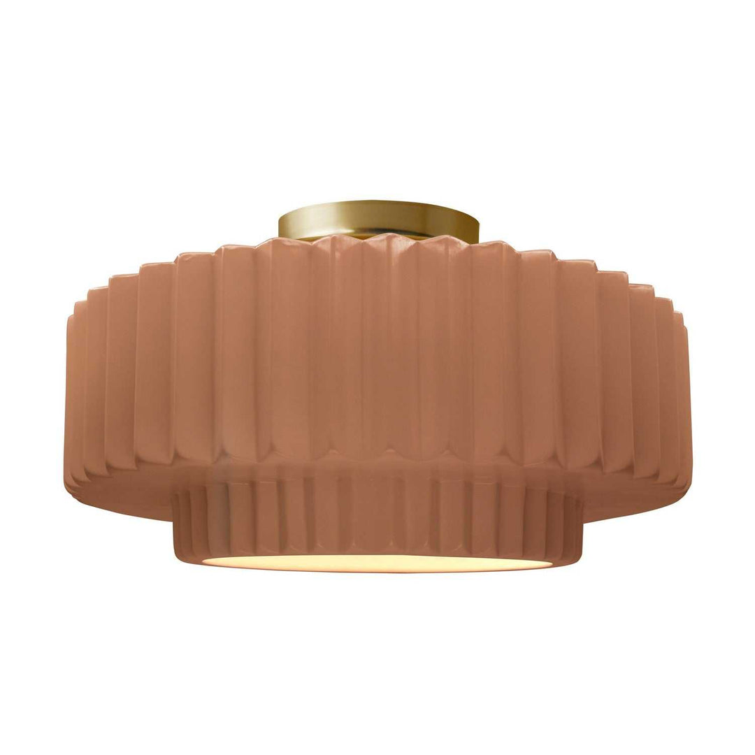 Radiance One Light Semi-Flush Mount in Adobe Justice Designs