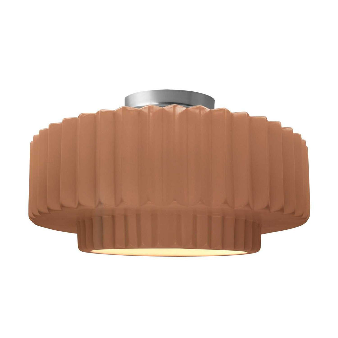 Radiance One Light Semi-Flush Mount in Adobe Justice Designs