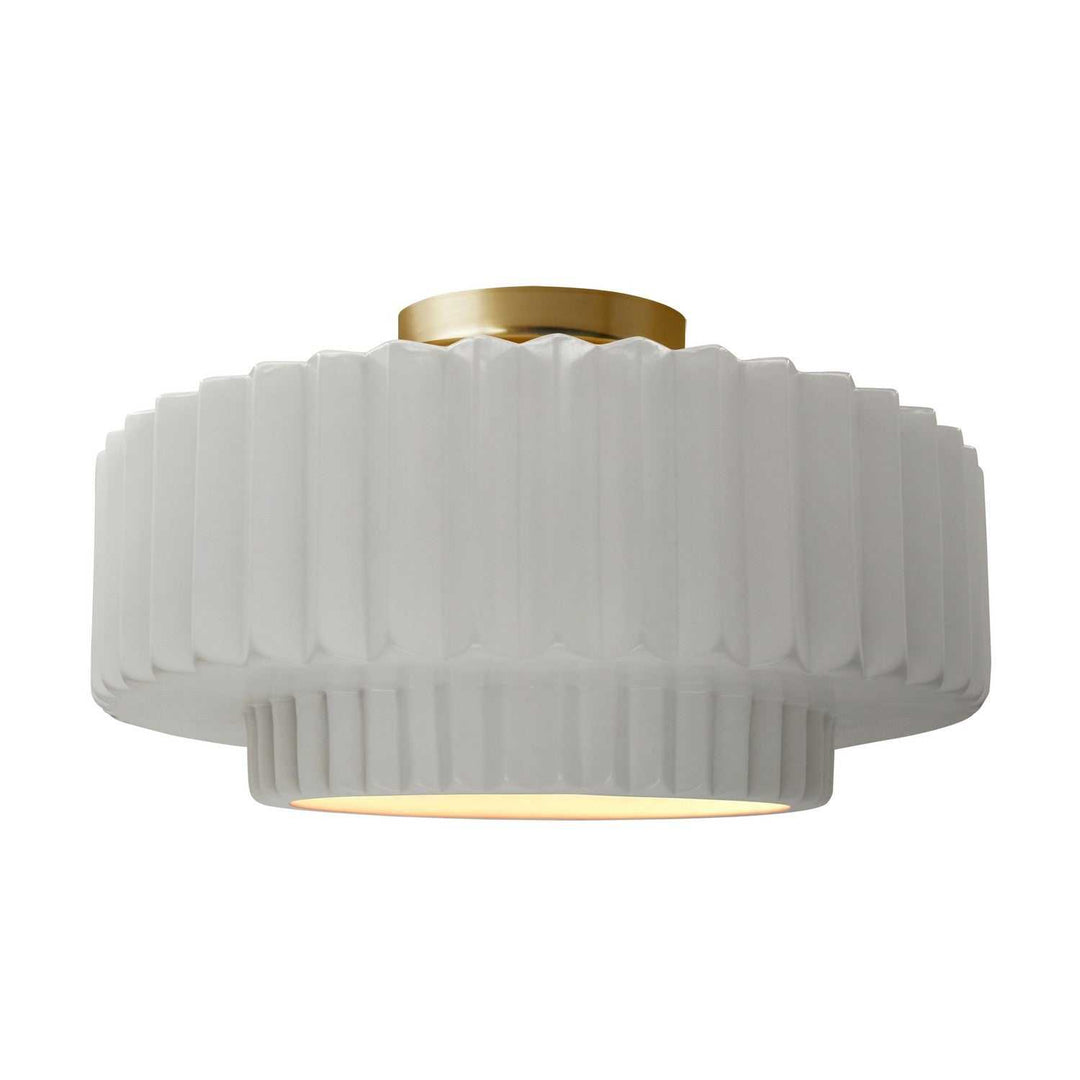 Radiance One Light Semi-Flush Mount in Bisque Justice Designs