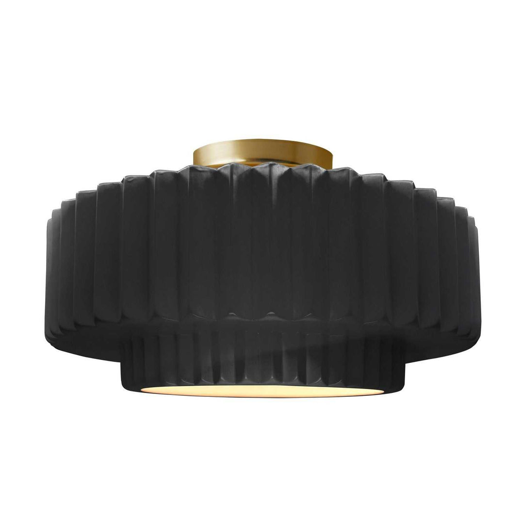 Radiance One Light Semi-Flush Mount in Gloss Black Justice Designs