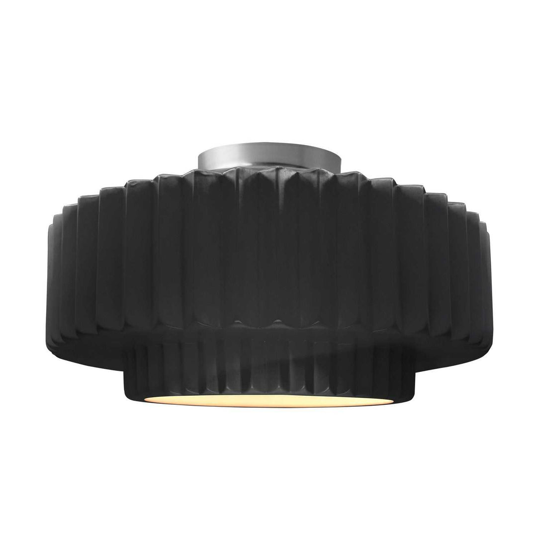 Radiance One Light Semi-Flush Mount in Gloss Black Justice Designs