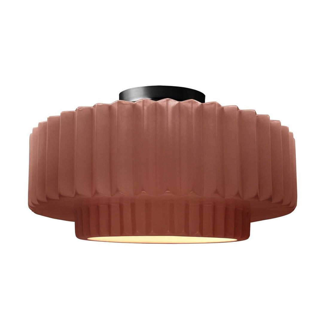 Radiance One Light Semi-Flush Mount in Canyon Clay Justice Designs