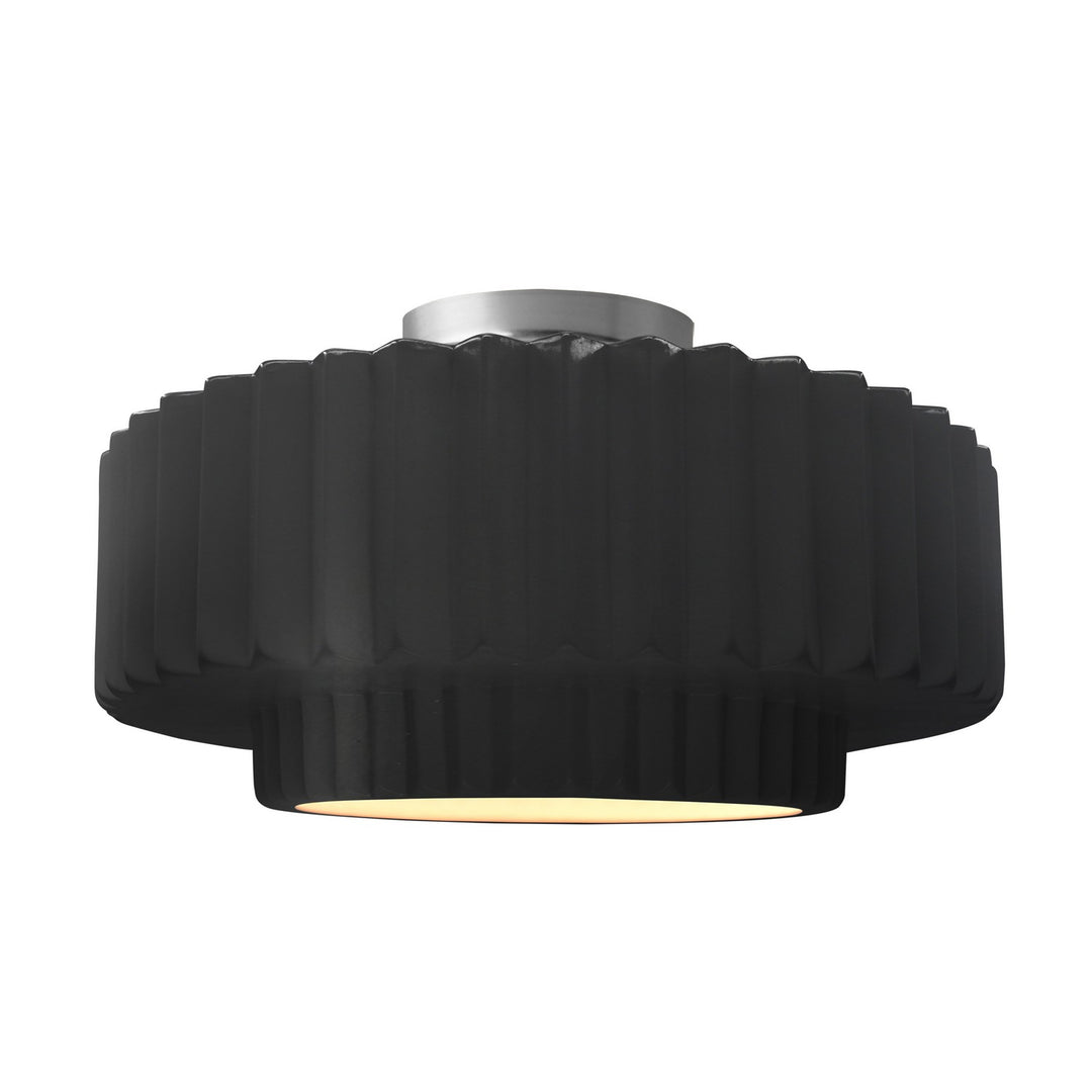 Justice Designs - CER-6375-CRB-NCKL - One Light Semi-Flush Mount - Radiance - Carbon - Matte Black