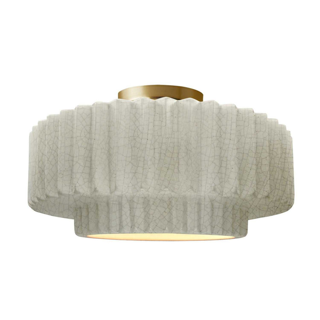 Radiance One Light Semi-Flush Mount in White Crackle Justice Designs