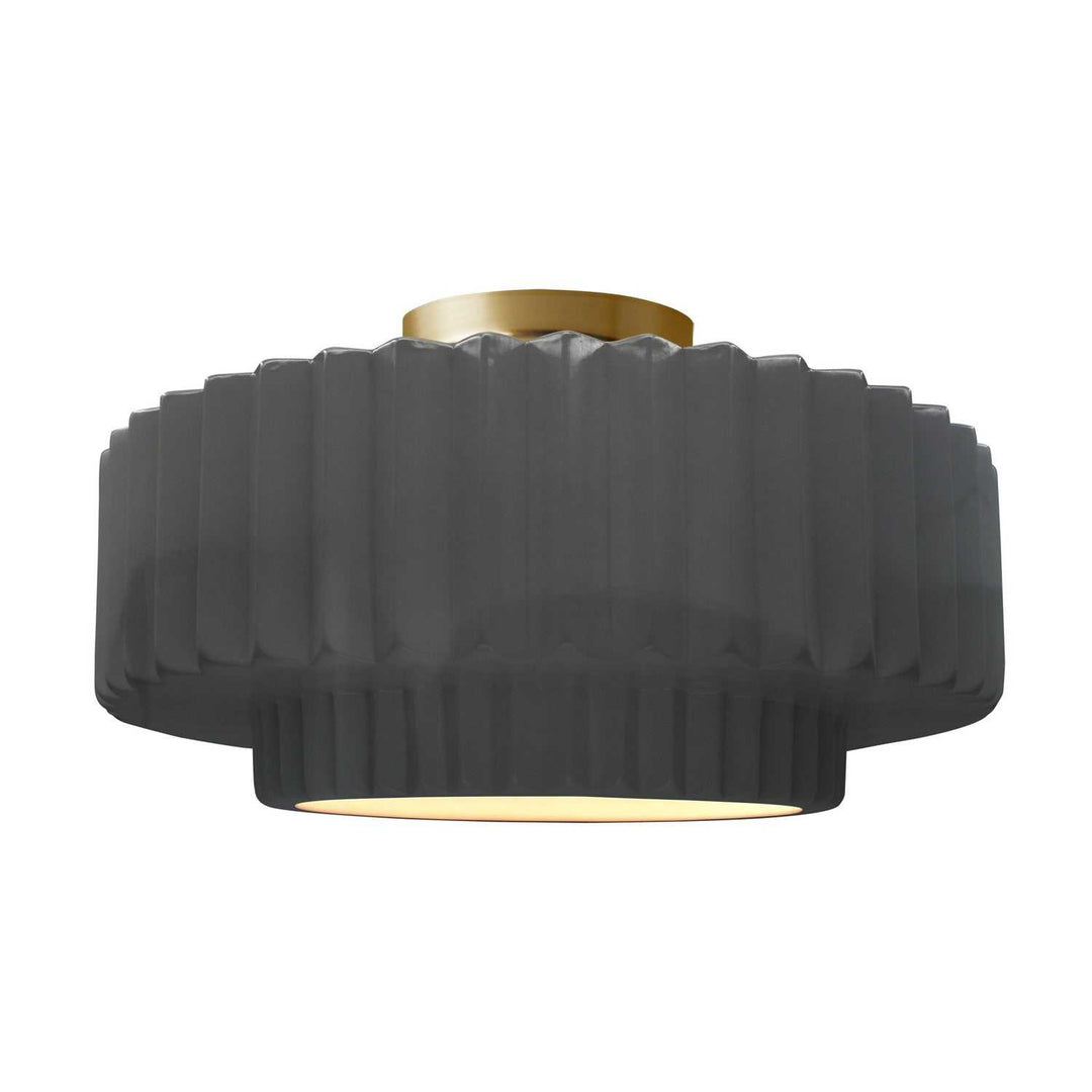 Radiance One Light Semi-Flush Mount in Gloss Grey Justice Designs
