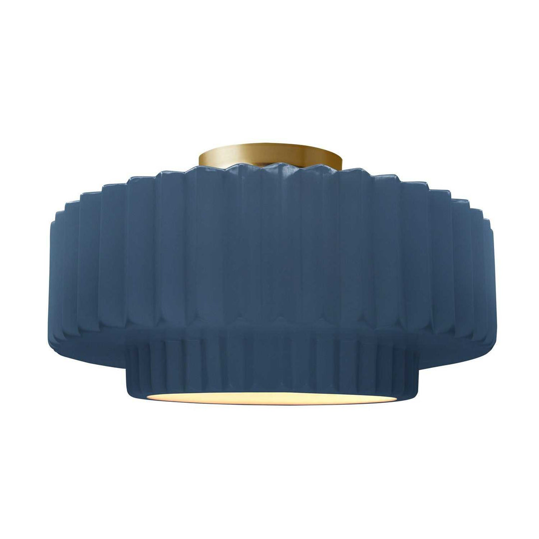 Radiance One Light Semi-Flush Mount in Midnight Sky w/ Matte White Justice Designs
