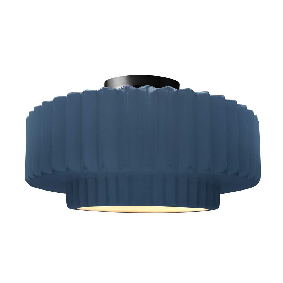 Radiance One Light Semi-Flush Mount in Midnight Sky w/ Matte White Justice Designs