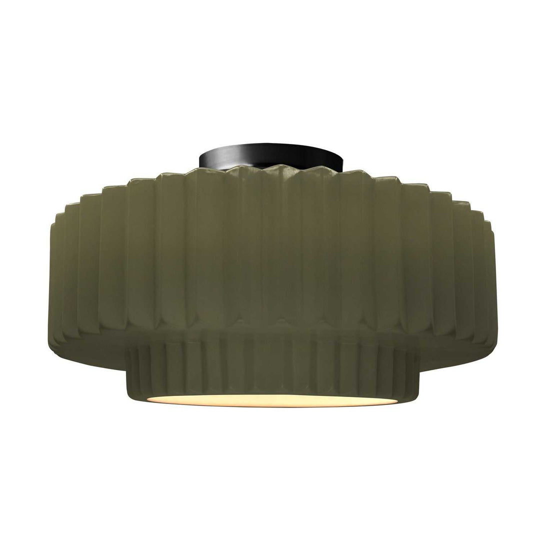 Radiance One Light Semi-Flush Mount in Matte Green Justice Designs