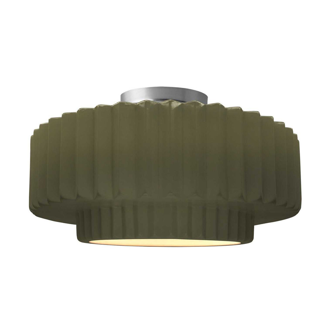 Radiance One Light Semi-Flush Mount in Matte Green Justice Designs