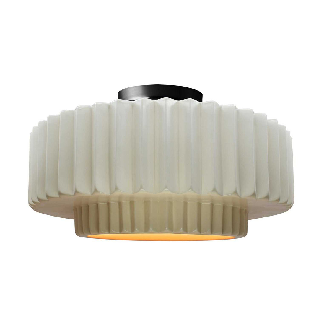 Radiance One Light Semi-Flush Mount in Matte White w/ Champagne Gold Justice Designs