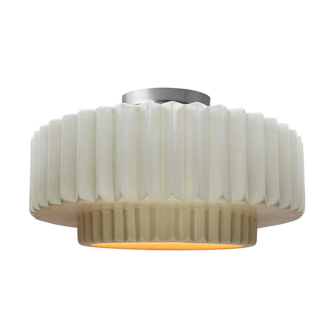 Radiance One Light Semi-Flush Mount in Matte White w/ Champagne Gold Justice Designs