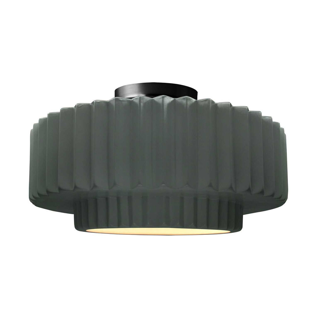Radiance One Light Semi-Flush Mount in Pewter Green Justice Designs