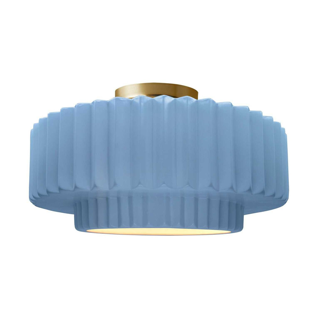 Radiance One Light Semi-Flush Mount in Sky Blue Justice Designs