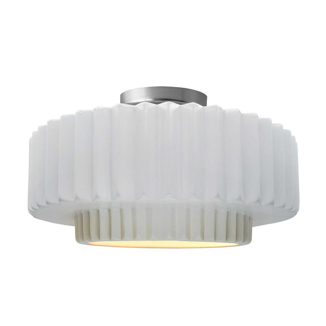 Radiance One Light Semi-Flush Mount in Gloss White Justice Designs