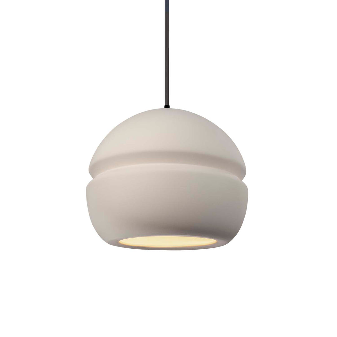 Justice Designs - CER-6410-BIS-MBLK-BKCD - One Light Pendant - Radiance - Bisque