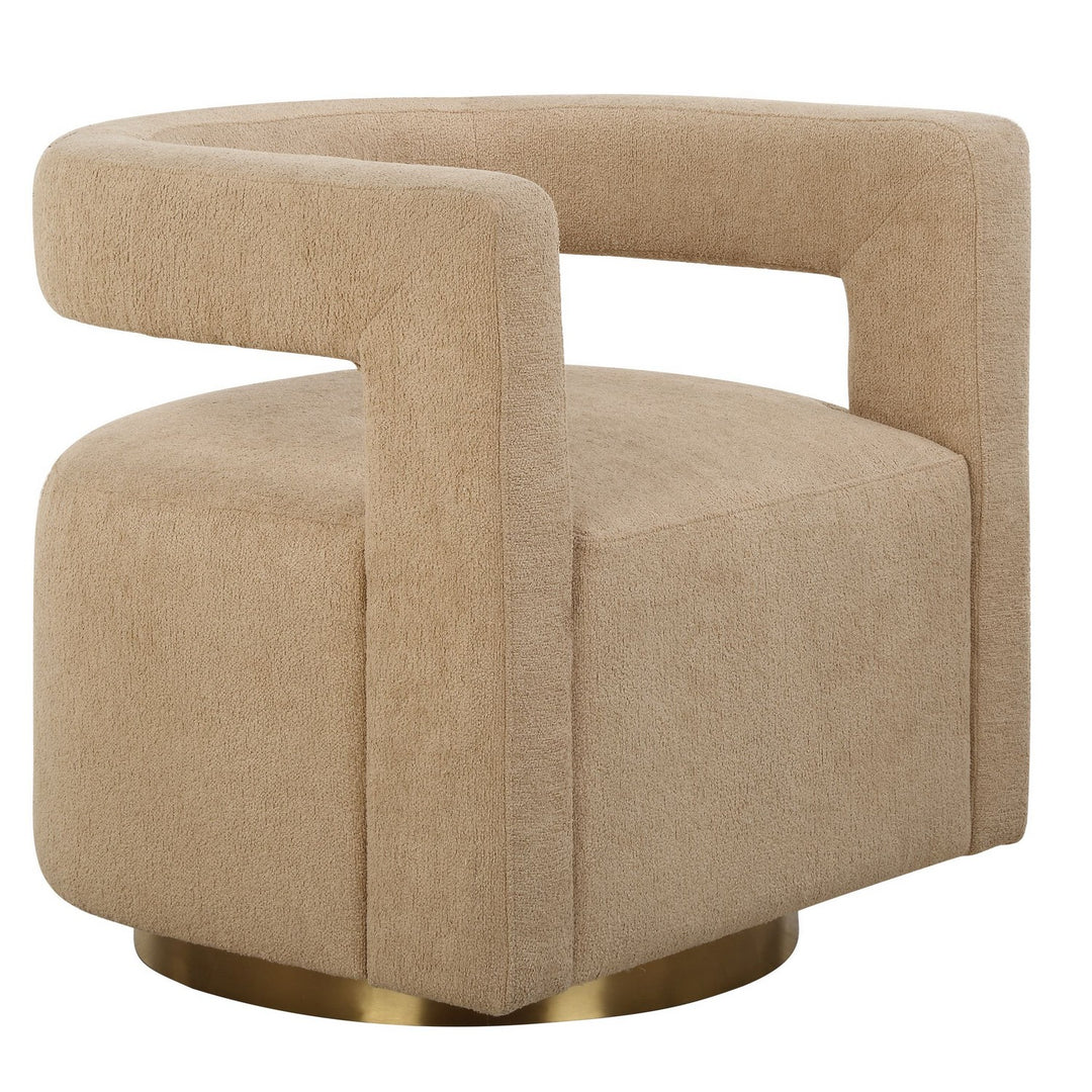 Grounded Swivel Chair in Brushed Brass - available from The Lighting Shoppe, trusted by Canadian homeowners