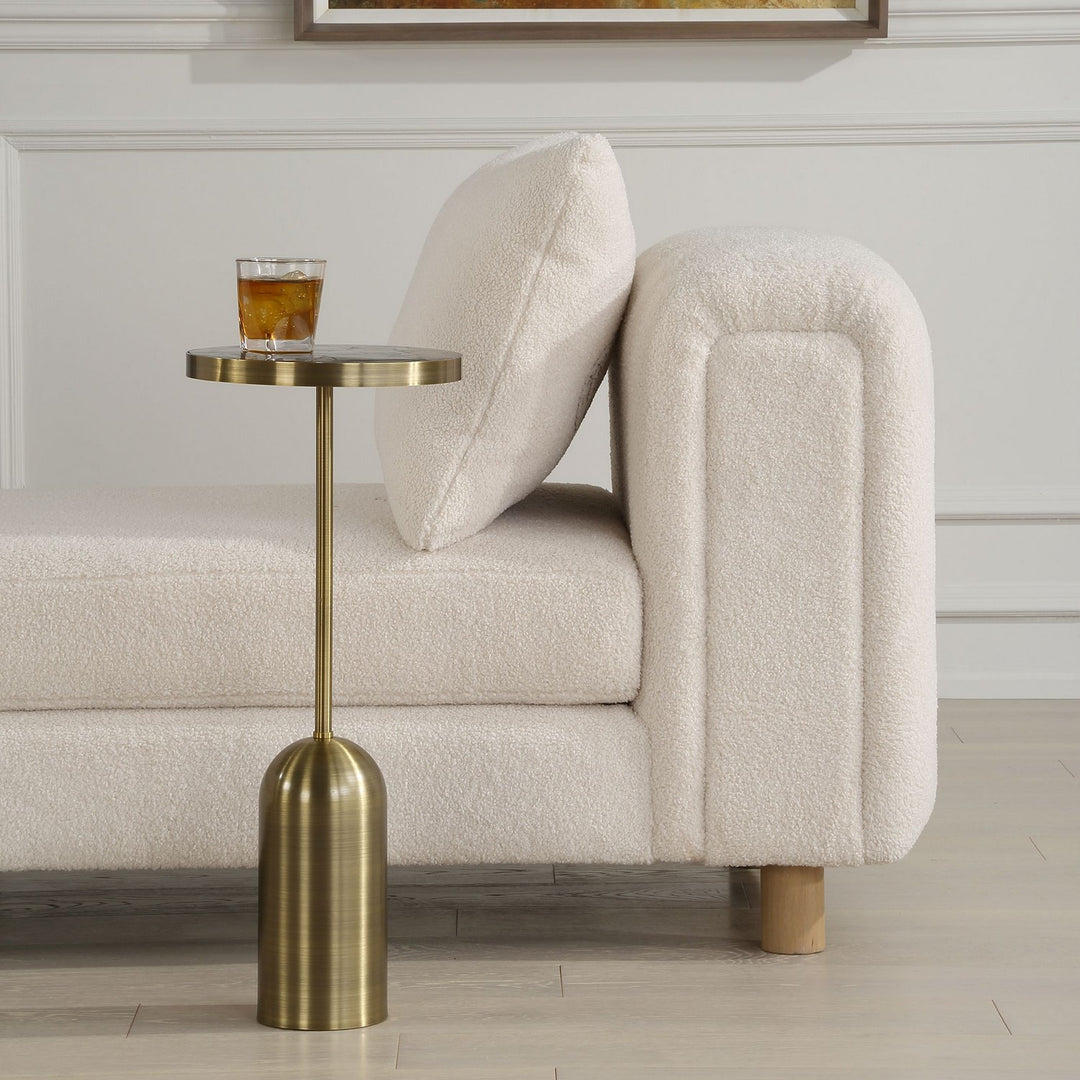 Pascal Drink Table in Brushed Brass Stainless Steel - available from The Lighting Shoppe, trusted by Canadian homeowners