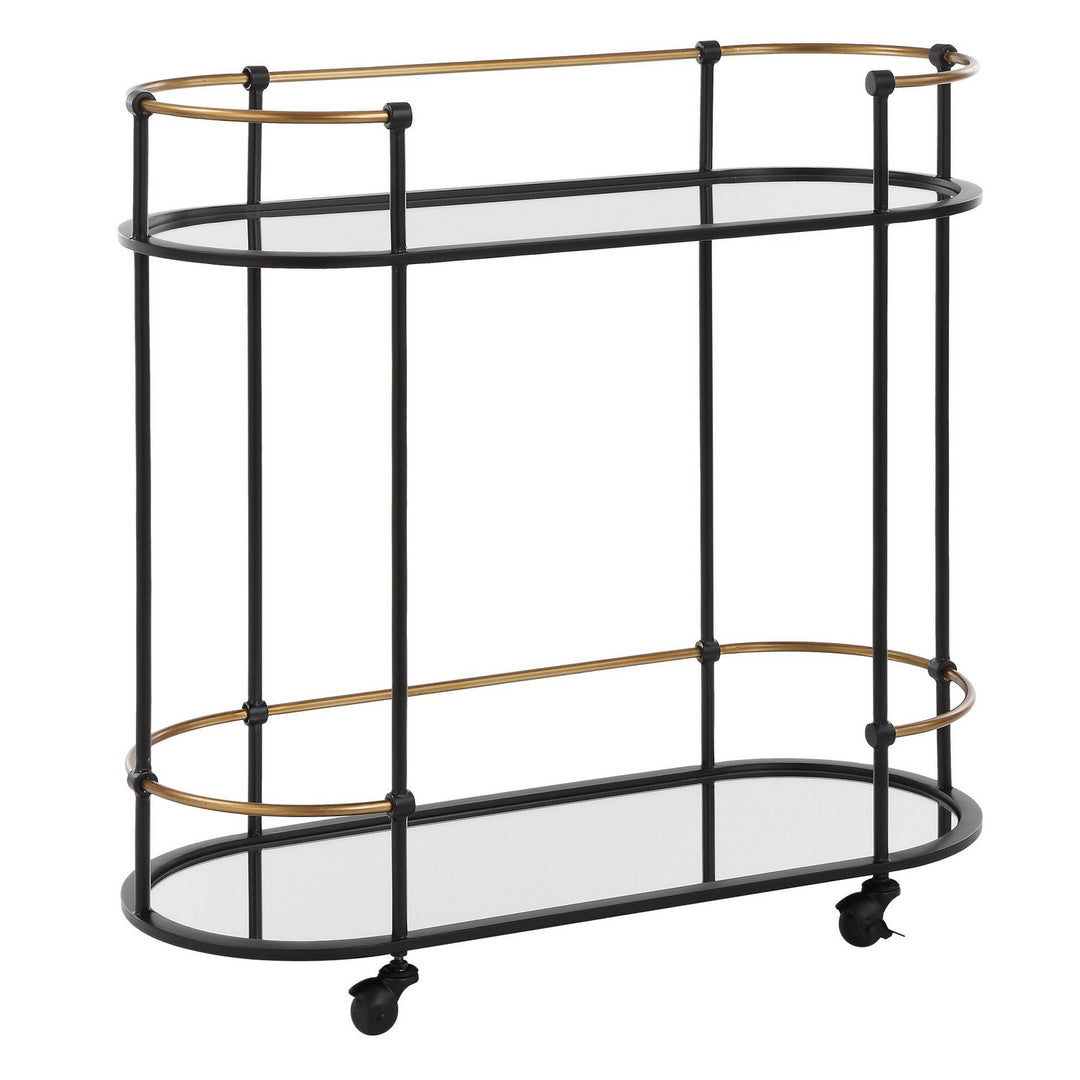 Andre Bar Cart in Satin Black - available from The Lighting Shoppe, trusted by Canadian homeowners