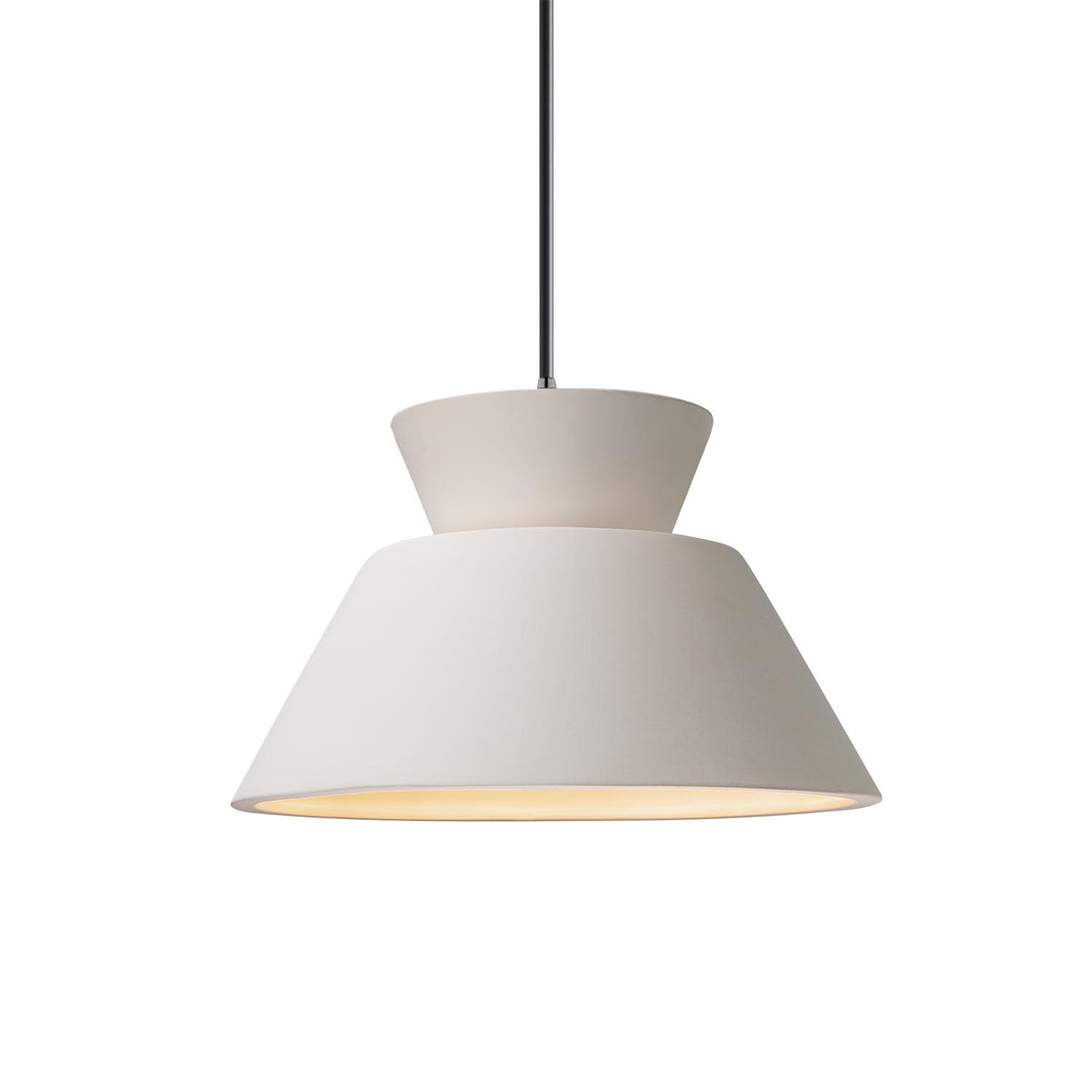 Justice Designs - CER-6420-BIS-NCKL-BKCD - One Light Pendant - Radiance - Bisque