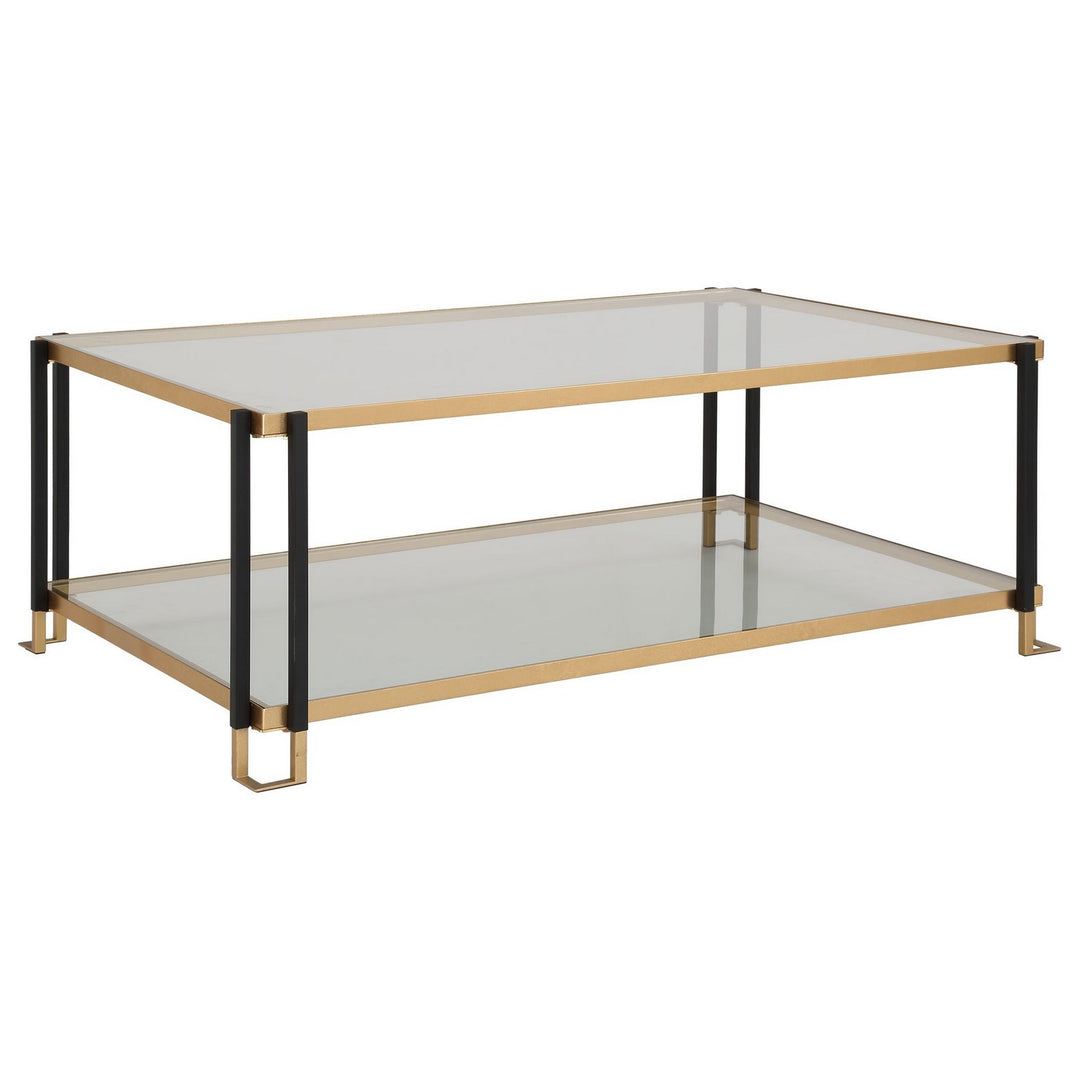 Kentmore Coffee Table in Matte Black And Gold Leaf - available from The Lighting Shoppe, trusted by Canadian homeowners