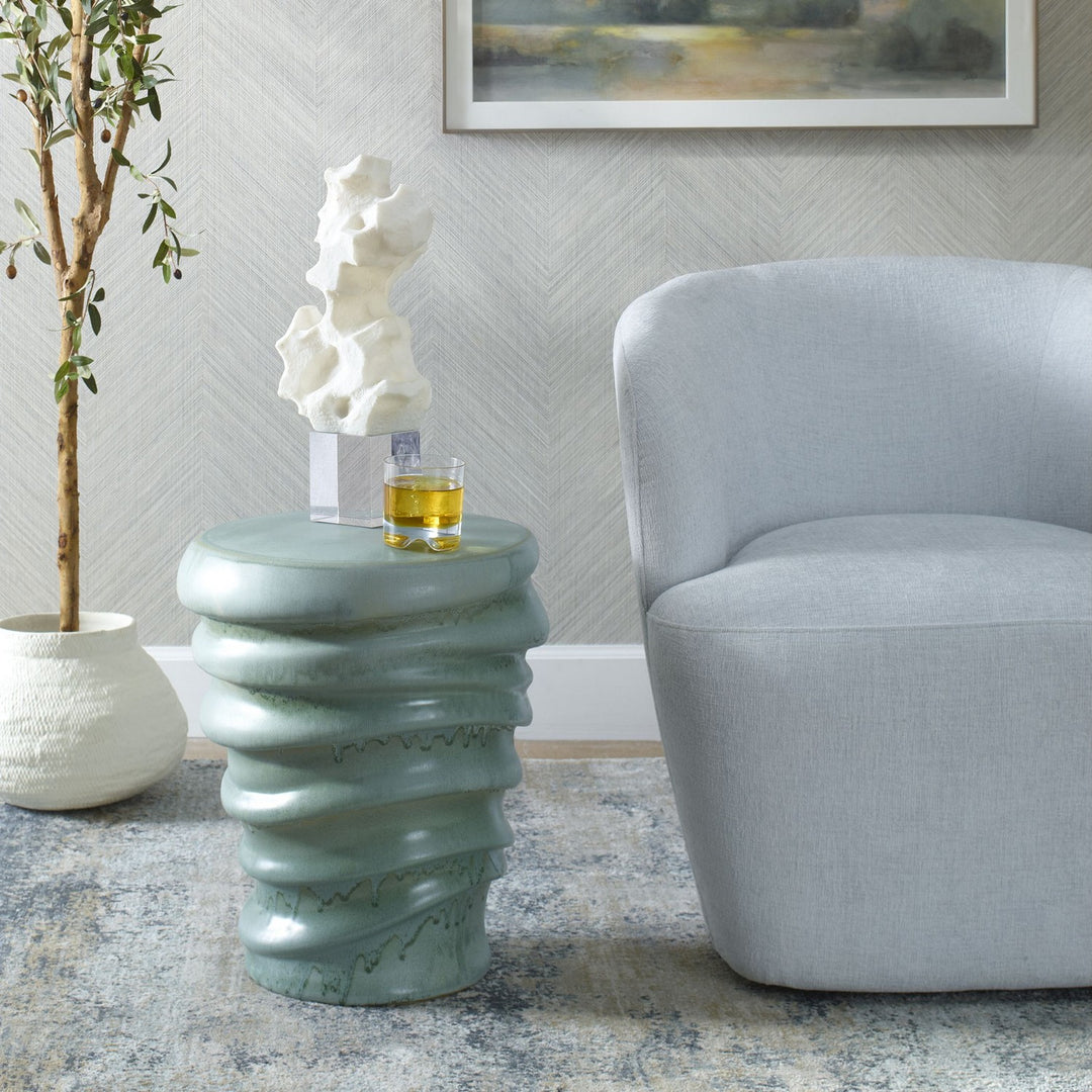 Skye Stool in Light Aqua Glaze - available from The Lighting Shoppe, trusted by Canadian homeowners