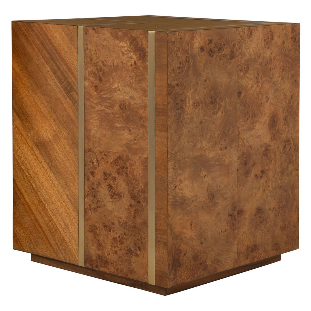 Seven Wonders Side Table in Maple Burl, Acacia, And Alder Each Wood - available from The Lighting Shoppe, trusted by Canadian homeowners