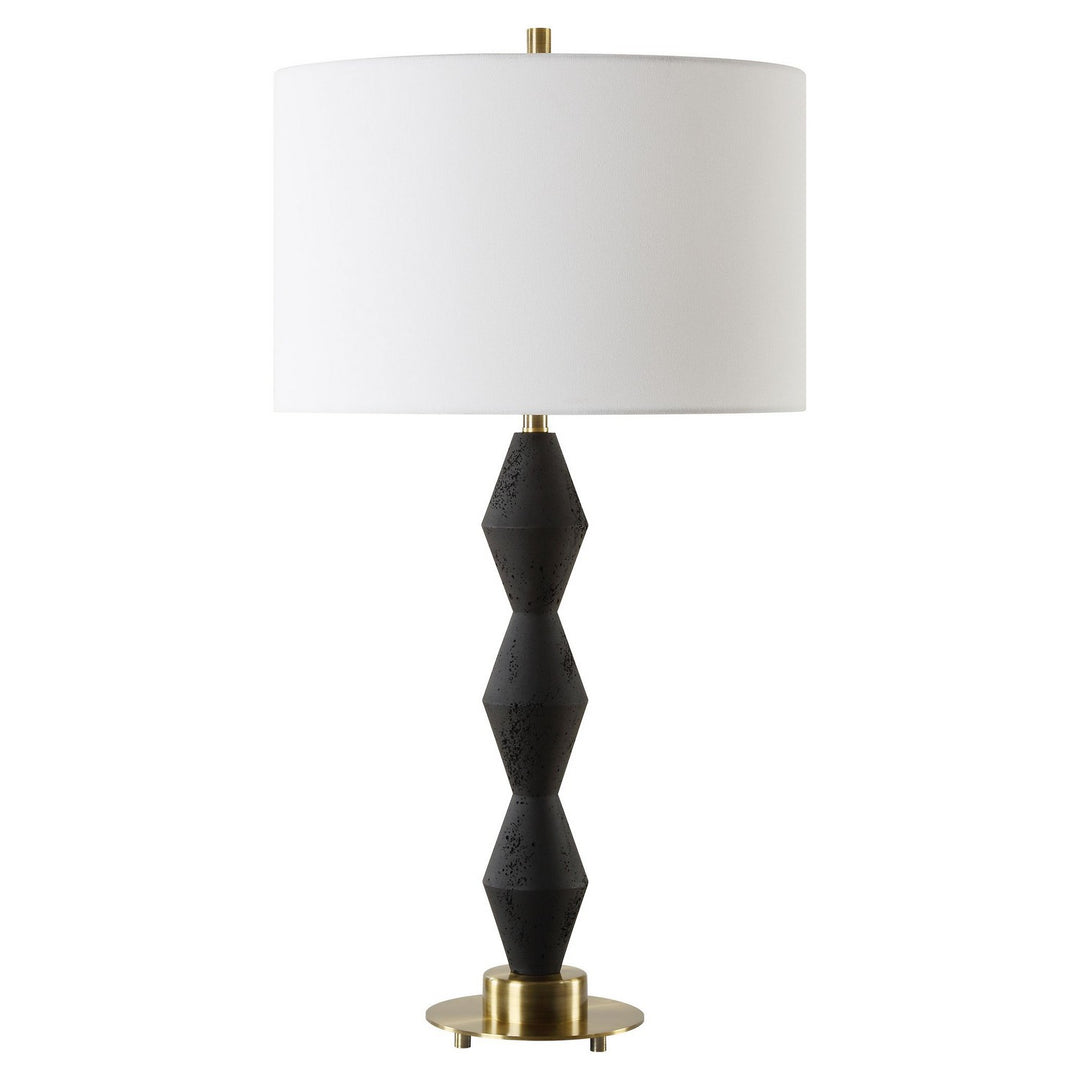 Threefold One Light Table Lamp in Antique Brass - available from The Lighting Shoppe, trusted by Canadian homeowners