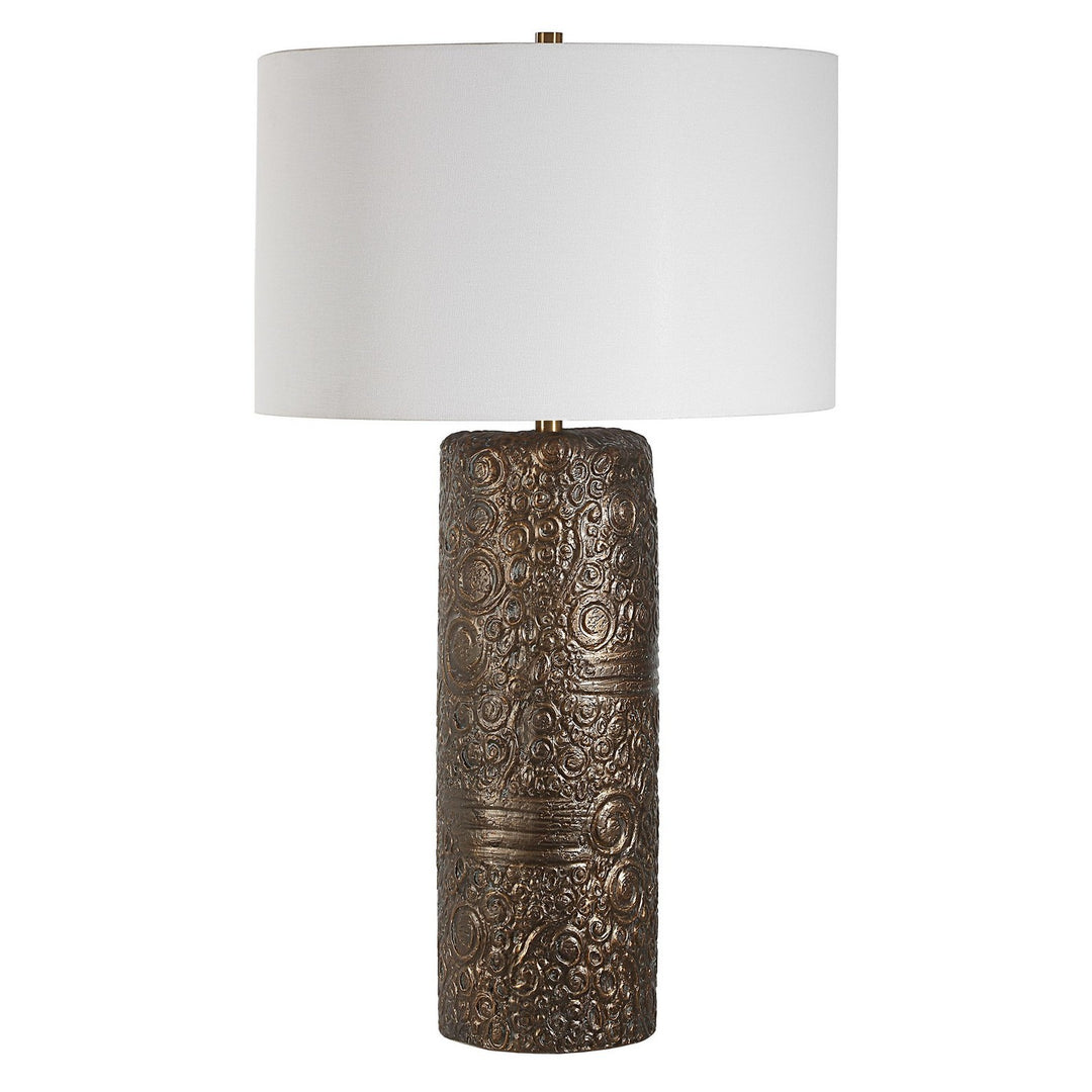 Malaga One Light Table Lamp in Aged Bronze - available from The Lighting Shoppe, trusted by Canadian homeowners