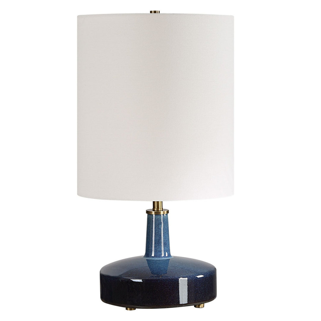 Abyss One Light Table Lamp in While Brass - available from The Lighting Shoppe, trusted by Canadian homeowners