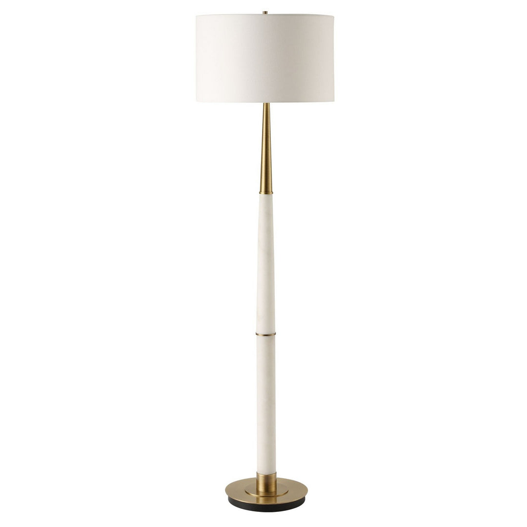 Faro One Light Floor Lamp in Brushed Antique Brass - available from The Lighting Shoppe, trusted by Canadian homeowners