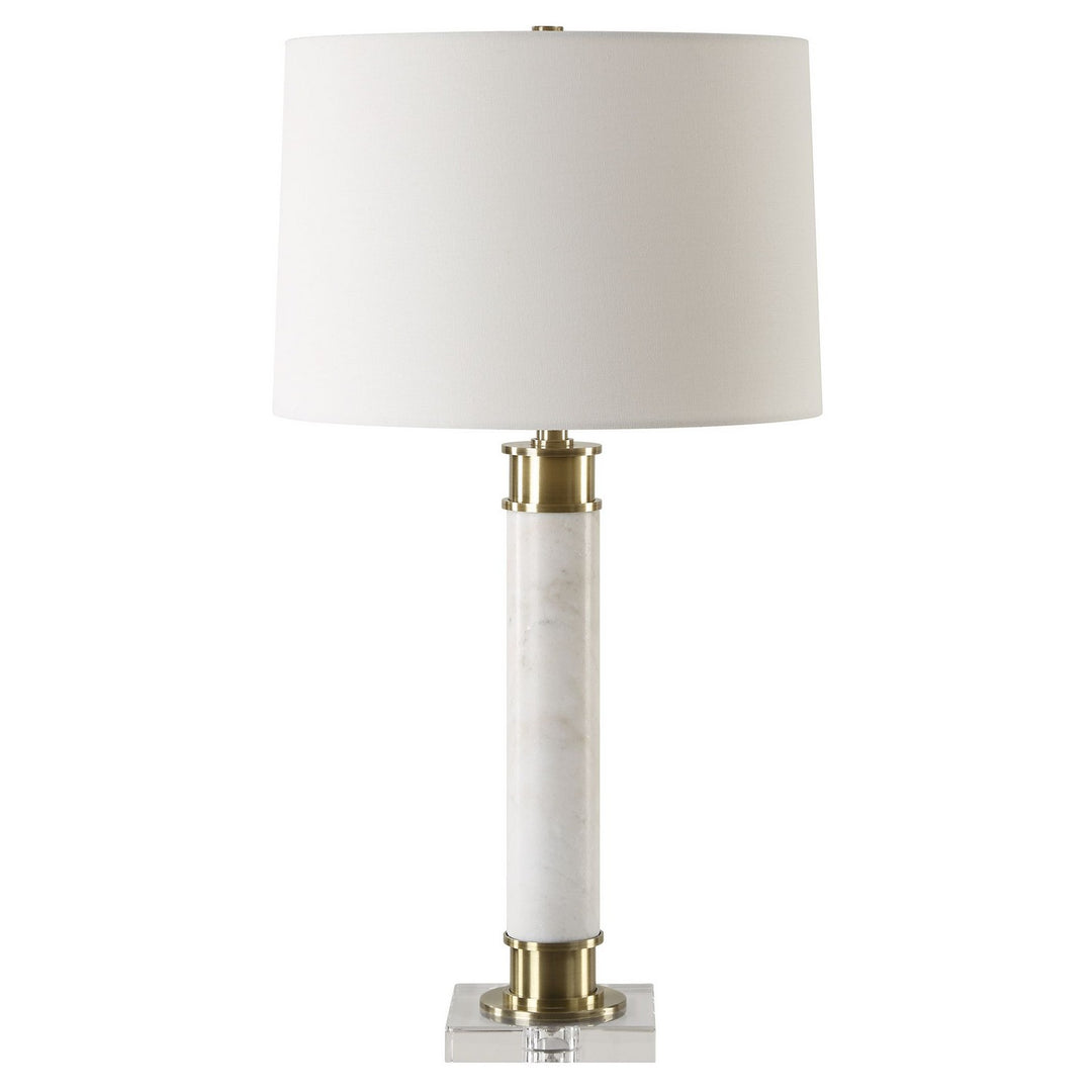 Plinth One Light Table Lamp in Antique Brass - available from The Lighting Shoppe, trusted by Canadian homeowners