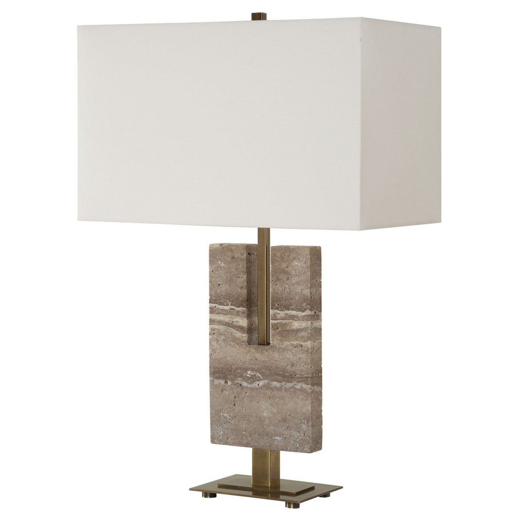 Turning Point One Light Table Lamp in Brushed Antique Brass - available from The Lighting Shoppe, trusted by Canadian homeowners