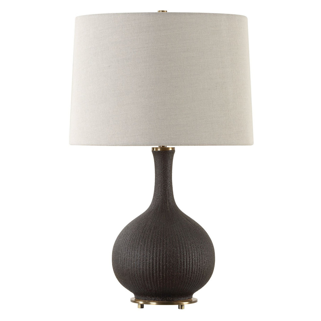Rimini One Light Table Lamp in Brushed Antique Brass - available from The Lighting Shoppe, trusted by Canadian homeowners