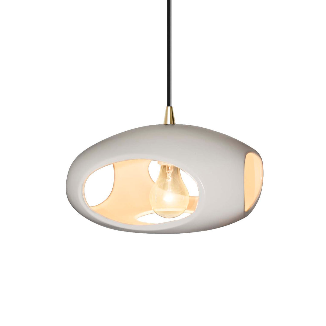 Justice Designs - CER-6440-BIS-ABRS-BKCD - One Light Pendant - Radiance - Bisque