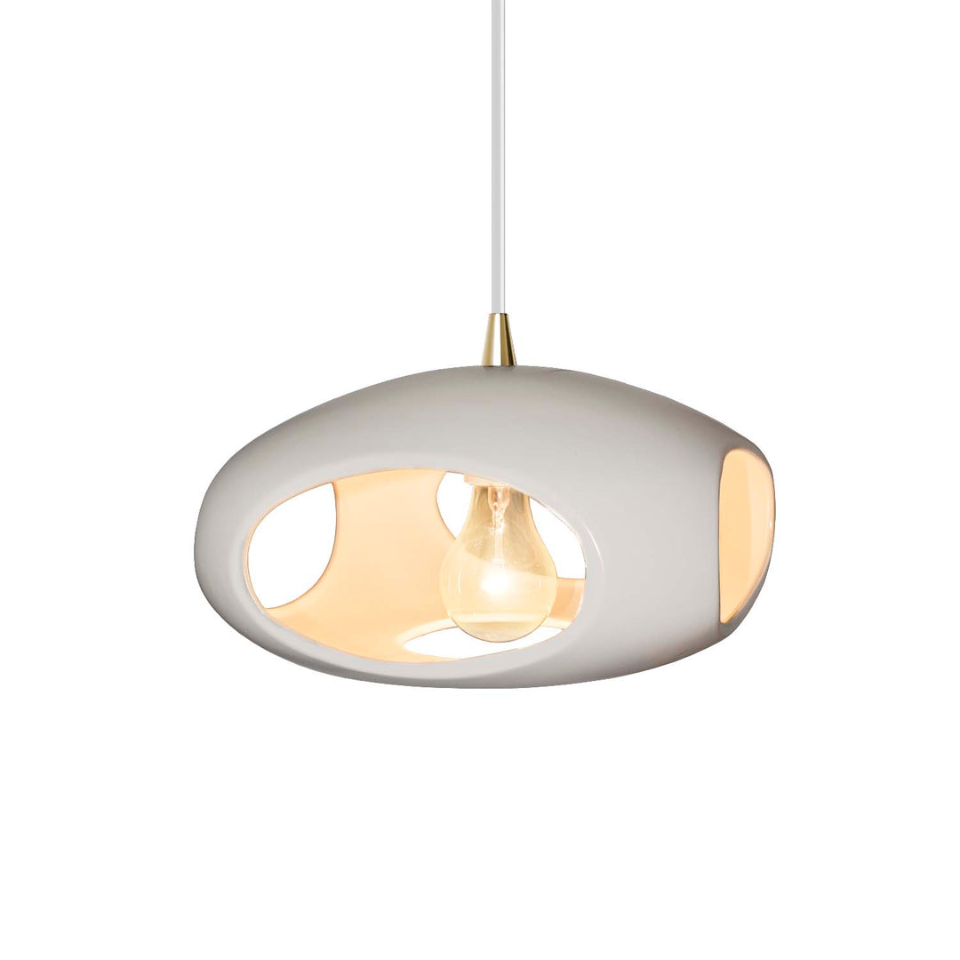 Justice Designs - CER-6440-BIS-ABRS-WTCD - One Light Pendant - Radiance - Bisque