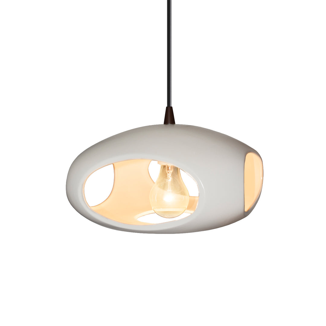 Justice Designs - CER-6440-BIS-DBRZ-BKCD - One Light Pendant - Radiance - Bisque